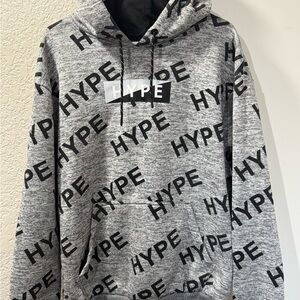 Hype Gray and Black Graphic Hoodie